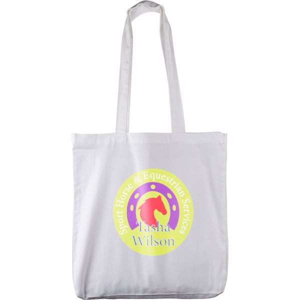 White 10oz Canvas Cotton Shopper - Full Colour