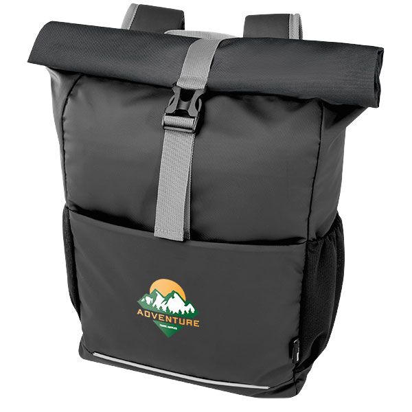 Aqua 15" GRS Recycled Water Resistant Roll-Top Bike Bag - Full Colour