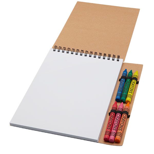 A5 Spiral Soft Cover Notebook and Crayon Set - Image 2