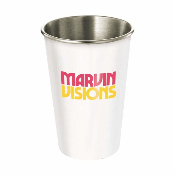 Branded Metal White Cups