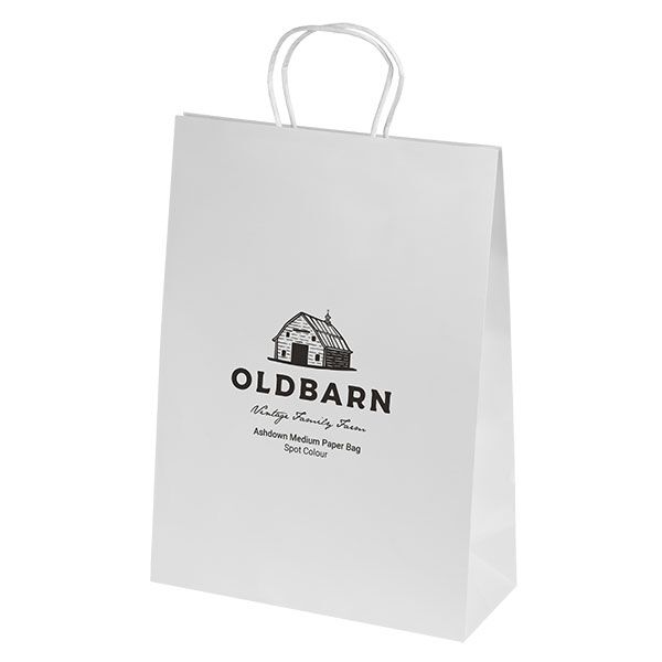 Ashdown Medium White Paper Gift Bag - 1 Colour