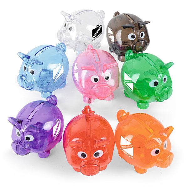 Mini Plastic Piggy Bank - Full Colour