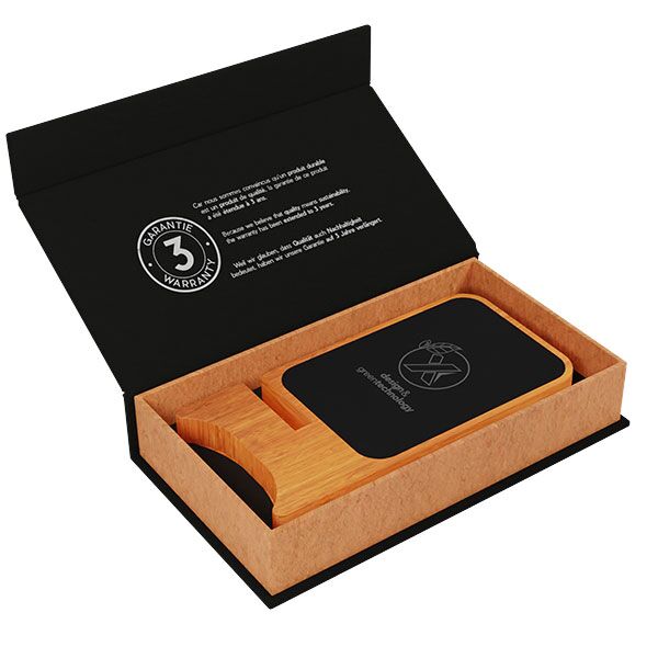 SCX Light-Up Wireless Wooden Phone Stand - Engraved - Image 3