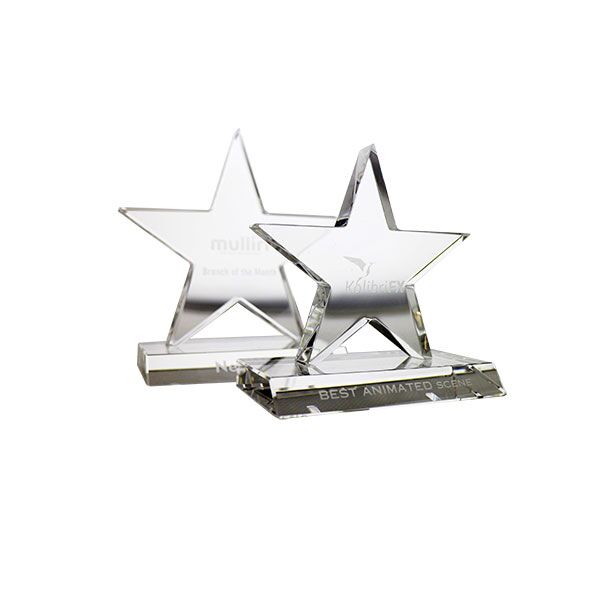 Optical Crystal 5 Pointed Star Branded Award