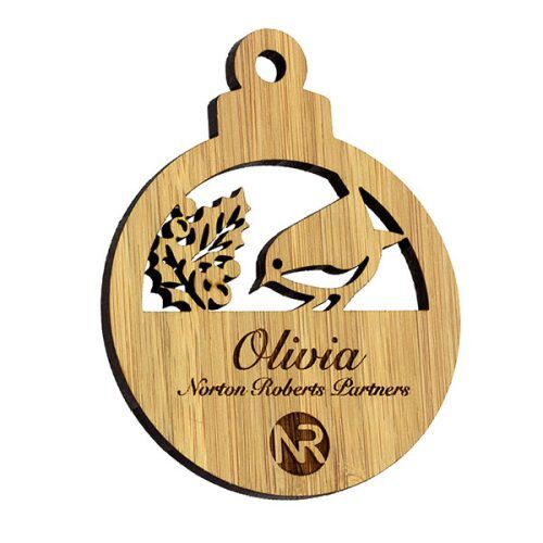 Moso Bamboo Christmas Bauble – Engraved